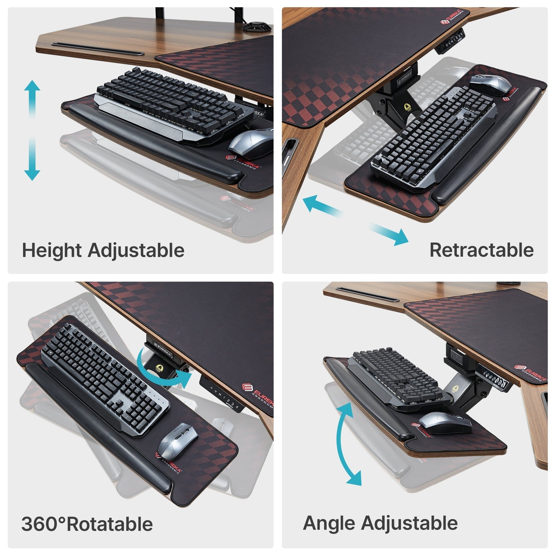 Aero Pro, 72x23 Wing Shaped Standing Desk with Accessories Set