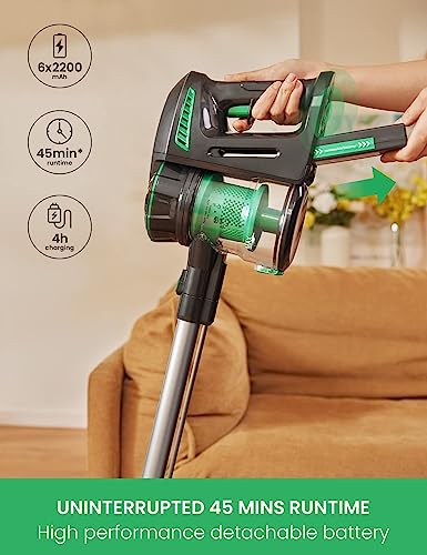 Vactidy Cordless Vacuum Cleaner, 22Kpa V8 Stick Vacuum Cleaner Powerful Suctionardwood Floor Carpet Pet Hair