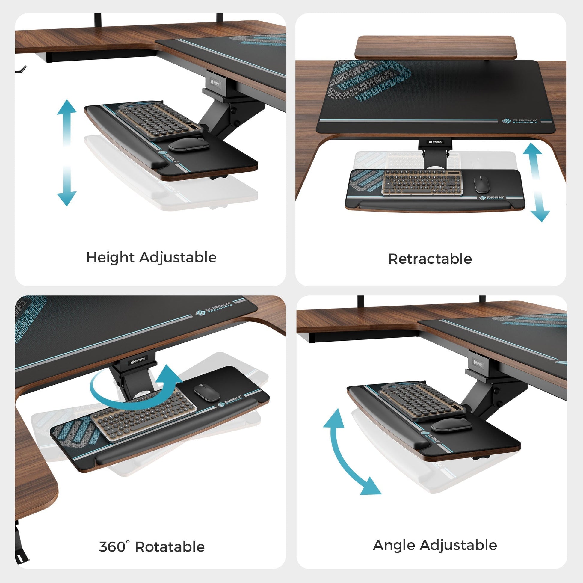 74x23 U-Shaped Standing Desk with Accessories Set