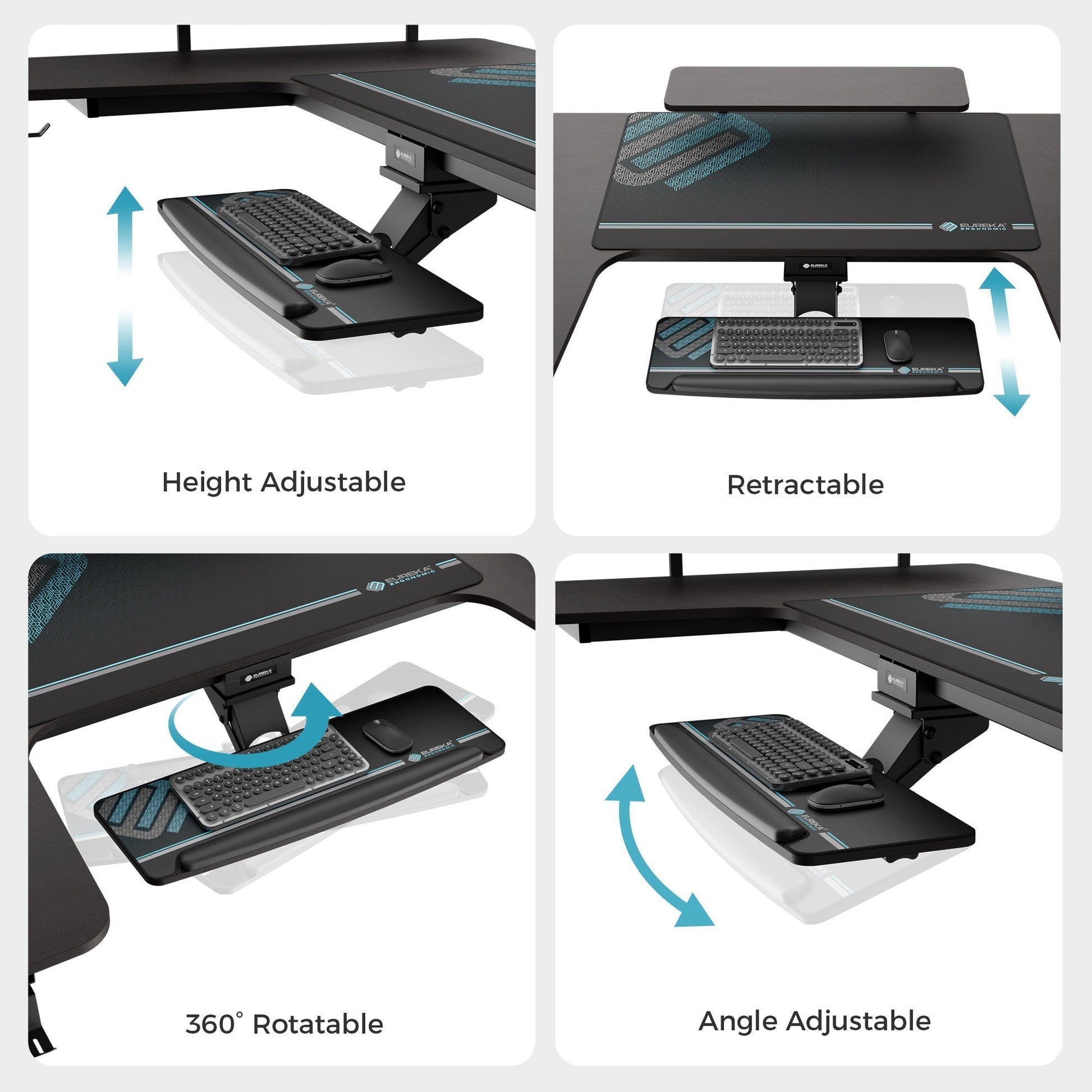 74x23 U-Shaped Standing Desk with Accessories Set
