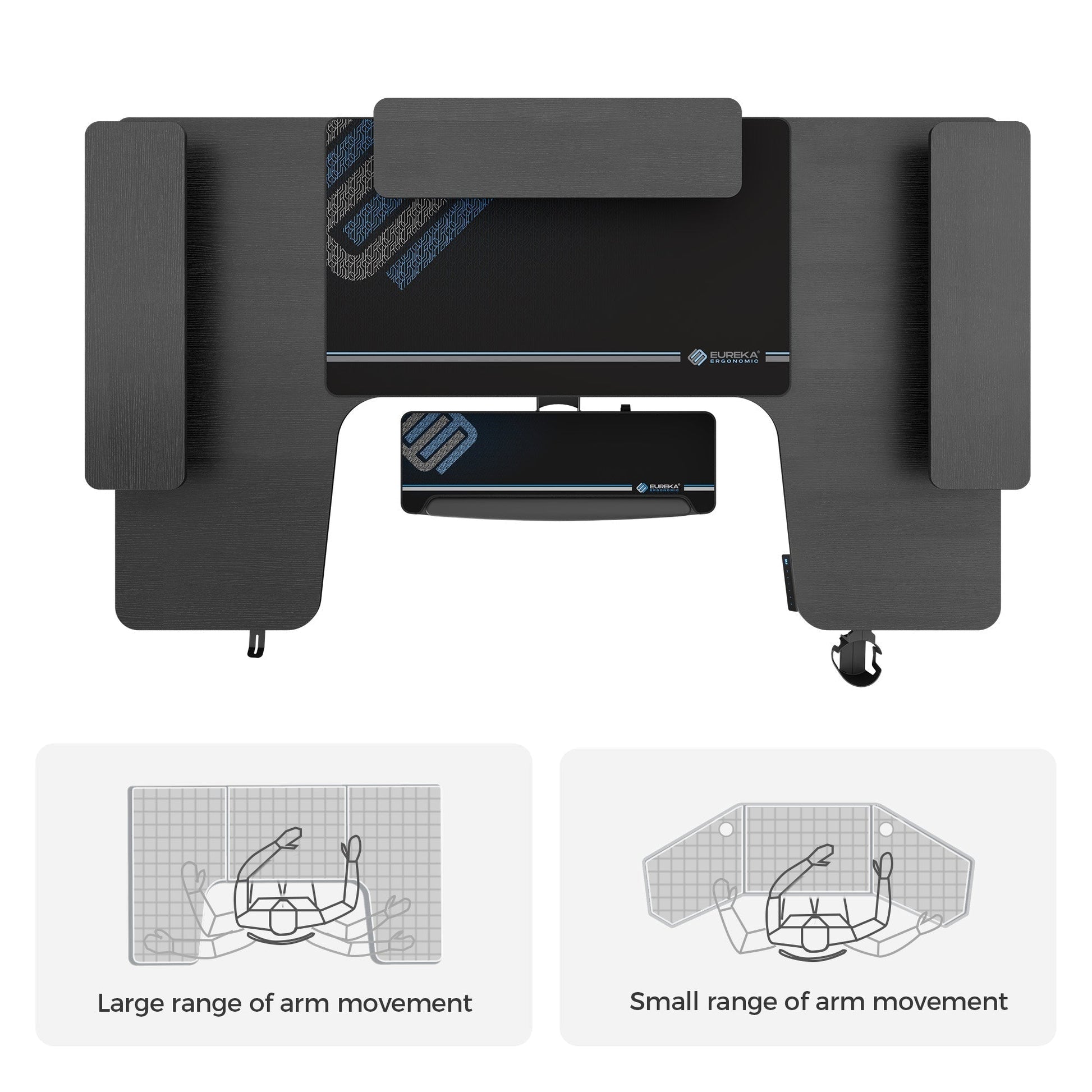 74x23 U-Shaped Standing Desk with Accessories Set