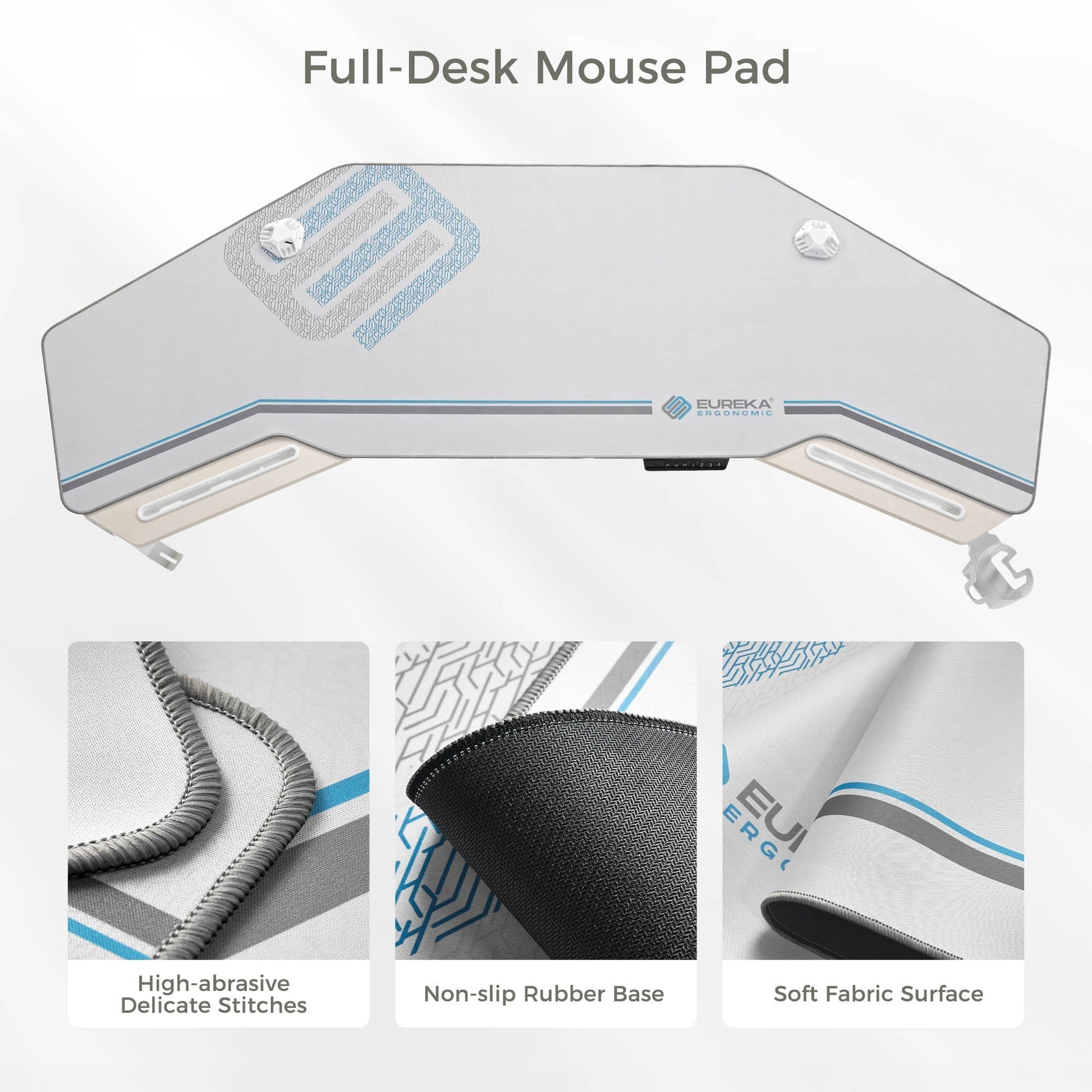 Aero Pro, 72x23 Wing Shaped Standing Desk with Accessories Set
