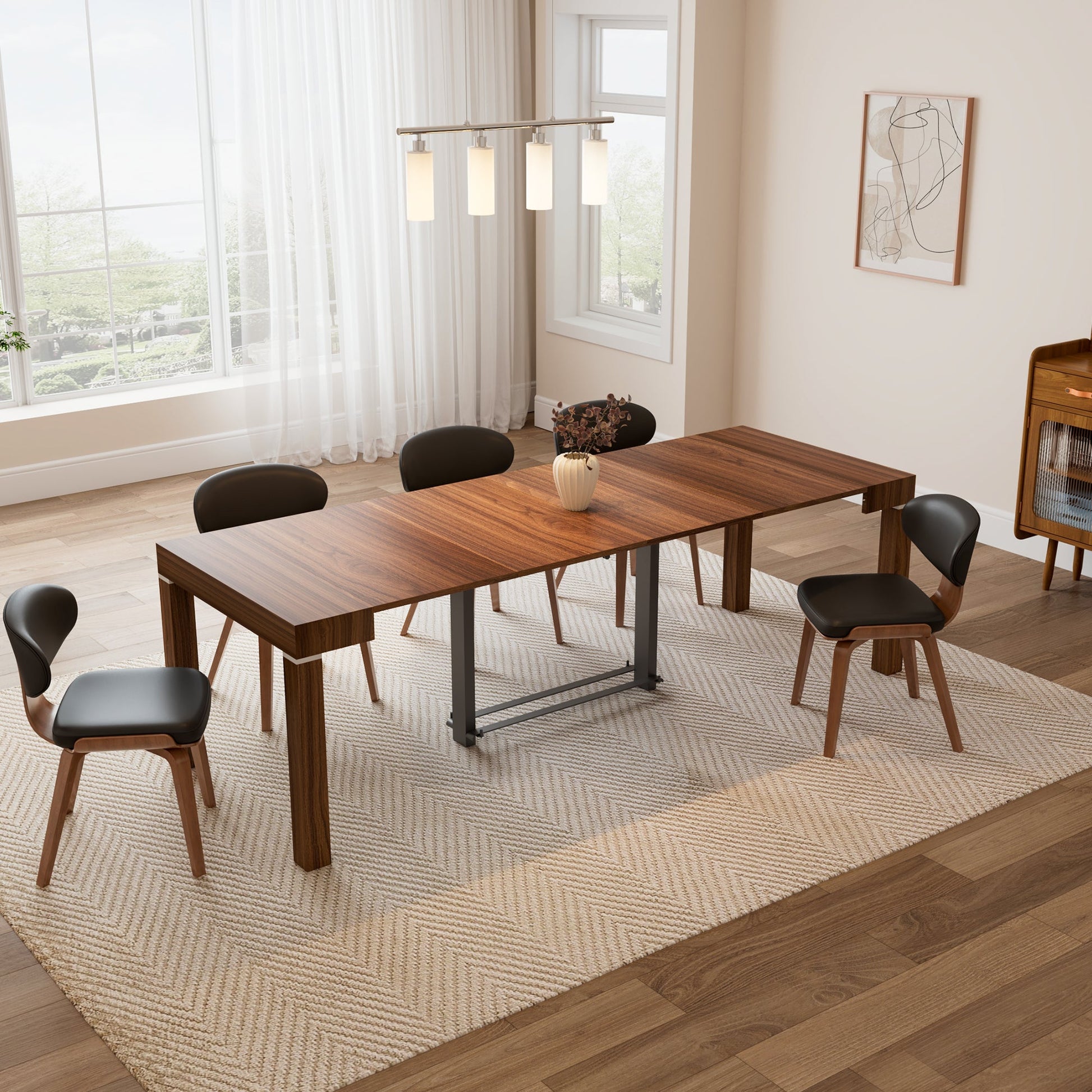98" Extendable Dining Table with Four Movable Boards