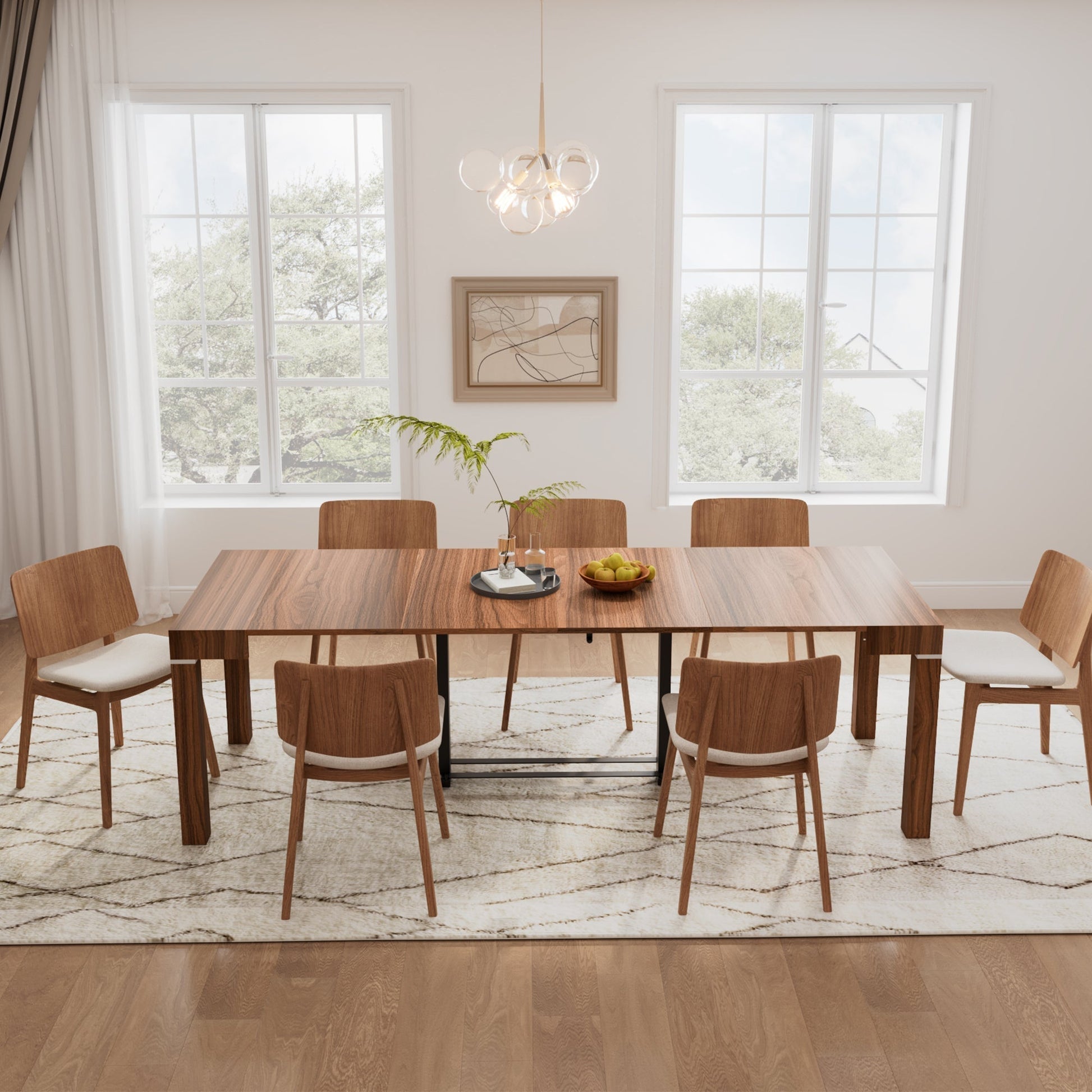98" Extendable Dining Table with Four Movable Boards