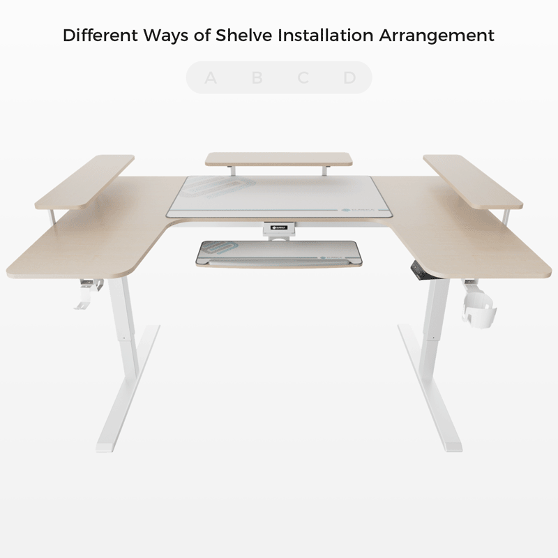 74x23 U-Shaped Standing Desk with Accessories Set
