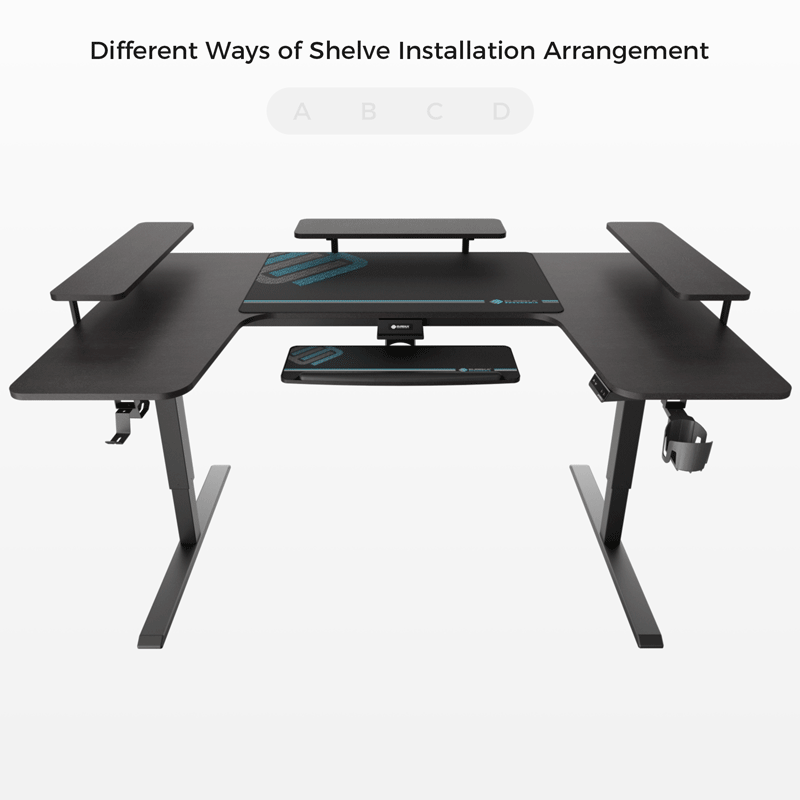 74x23 U-Shaped Standing Desk with Accessories Set