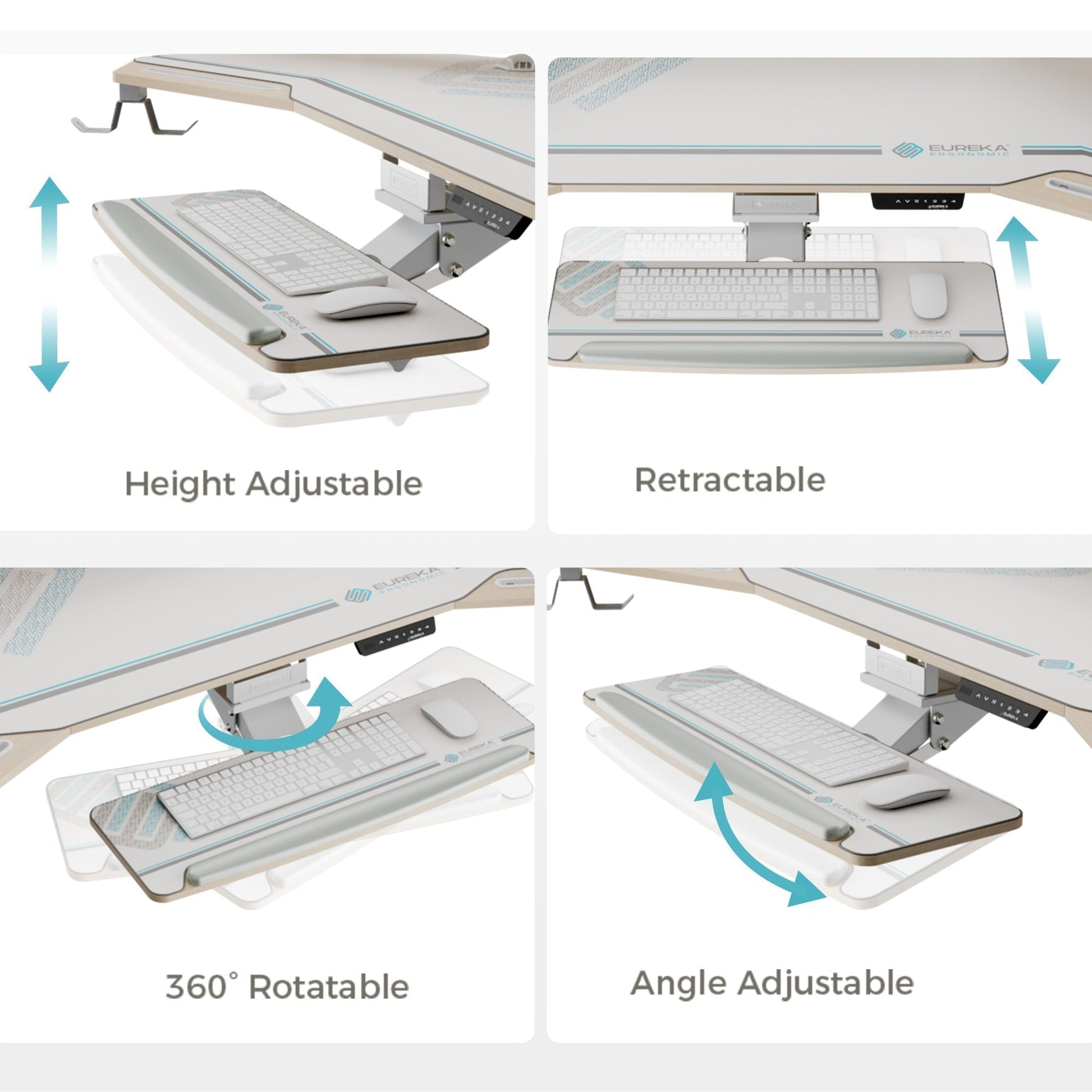 Aero Pro, 72x23 Wing Shaped Standing Desk with Accessories Set
