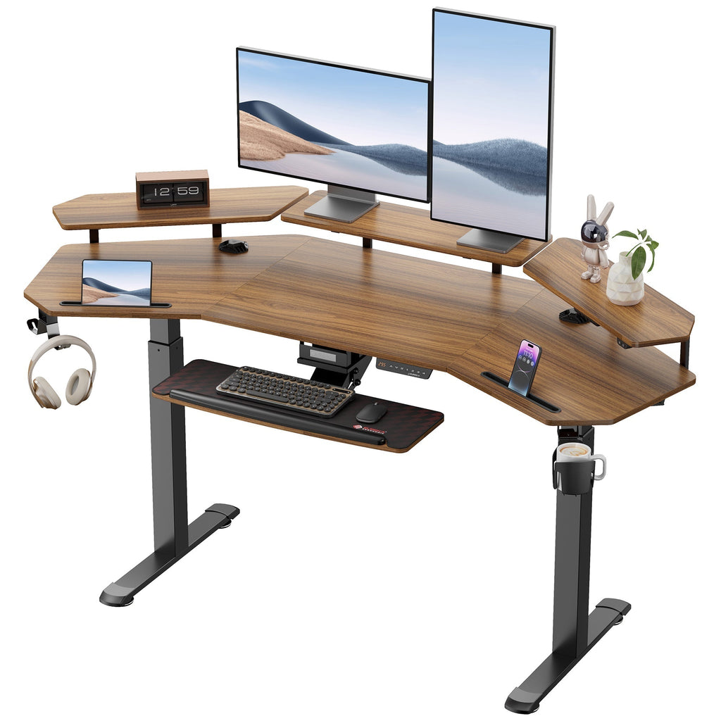 Aero Pro, 72x23 Wing Shaped Standing Desk with Accessories Set