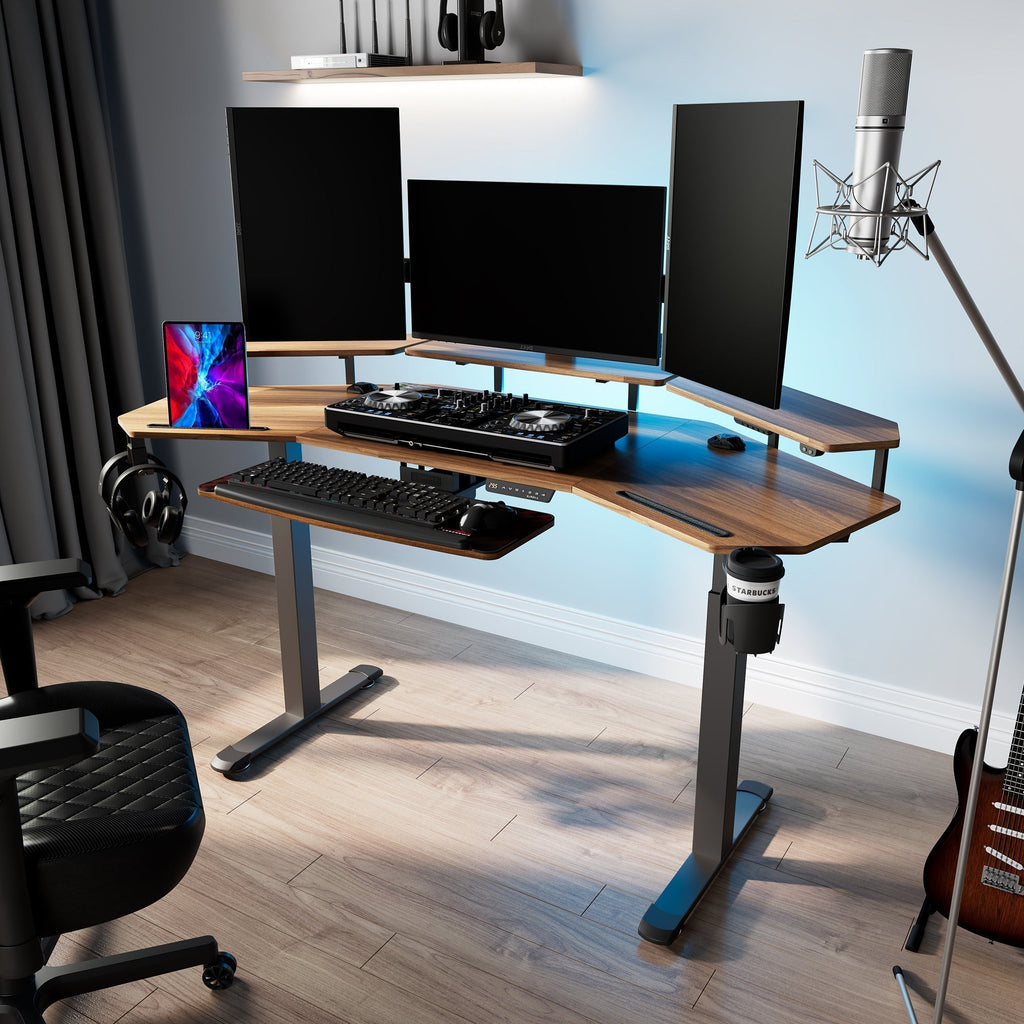 Aero Pro, 72x23 Wing Shaped Standing Desk with Accessories Set