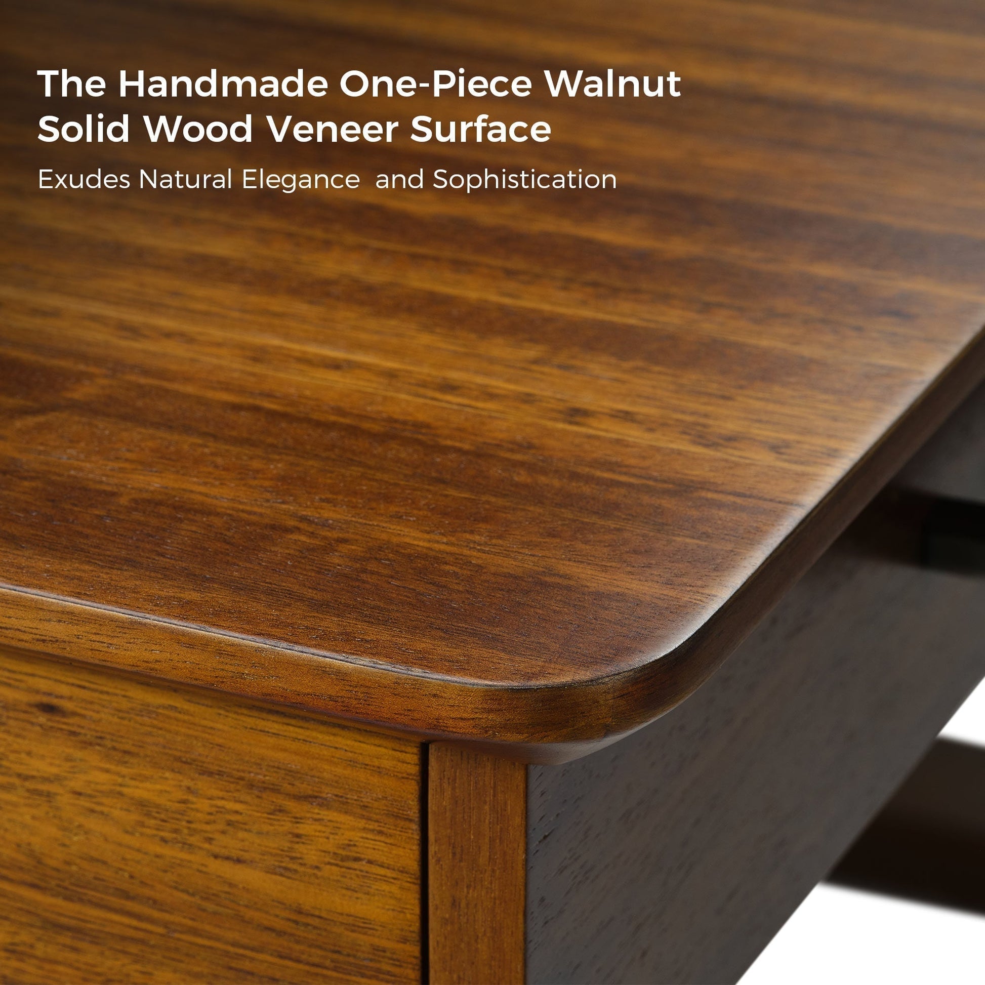 Ark L60, 63x23 L Shaped Executive Standing Desk with Two-Drawer