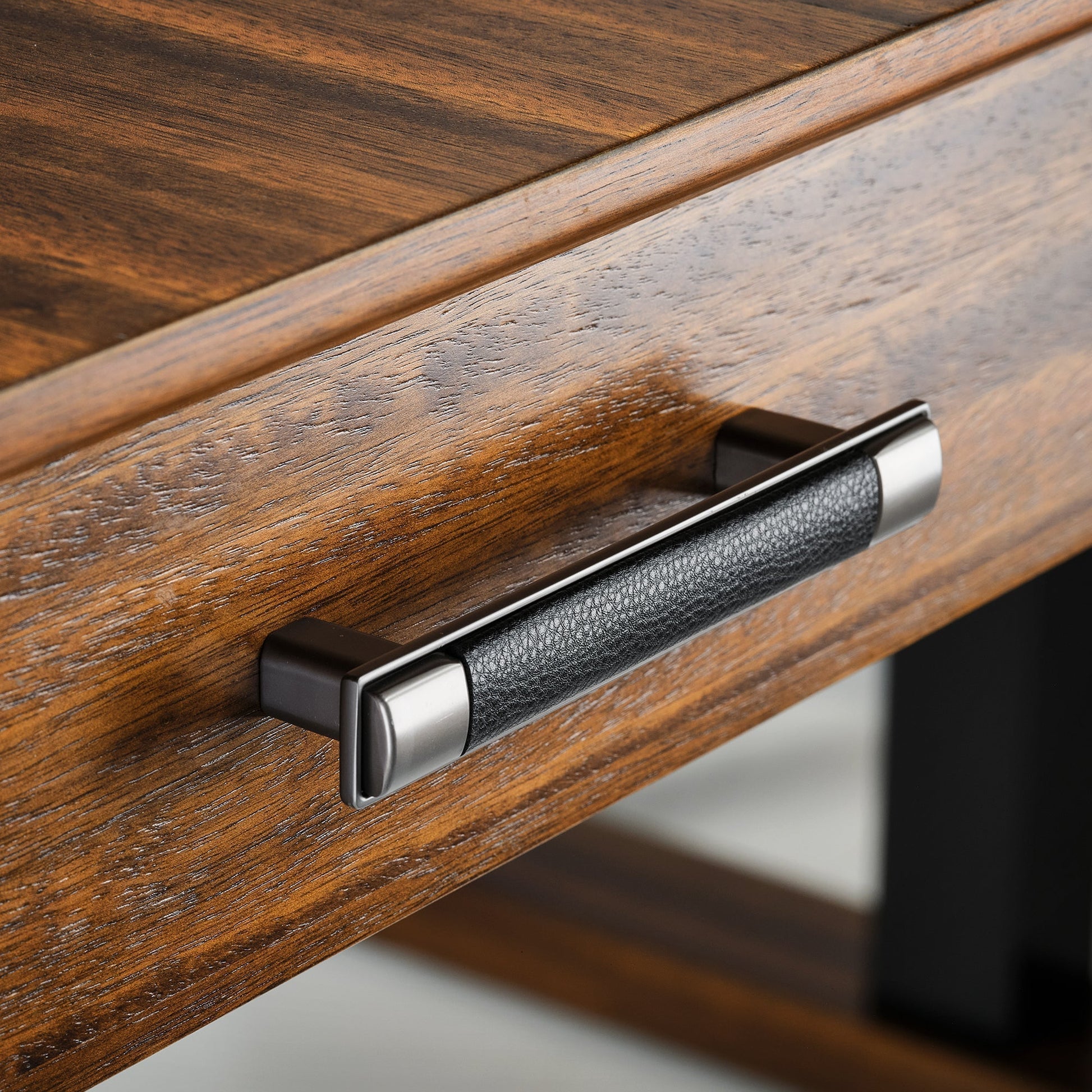 Ark L60, 63x23 L Shaped Executive Standing Desk with Two-Drawer