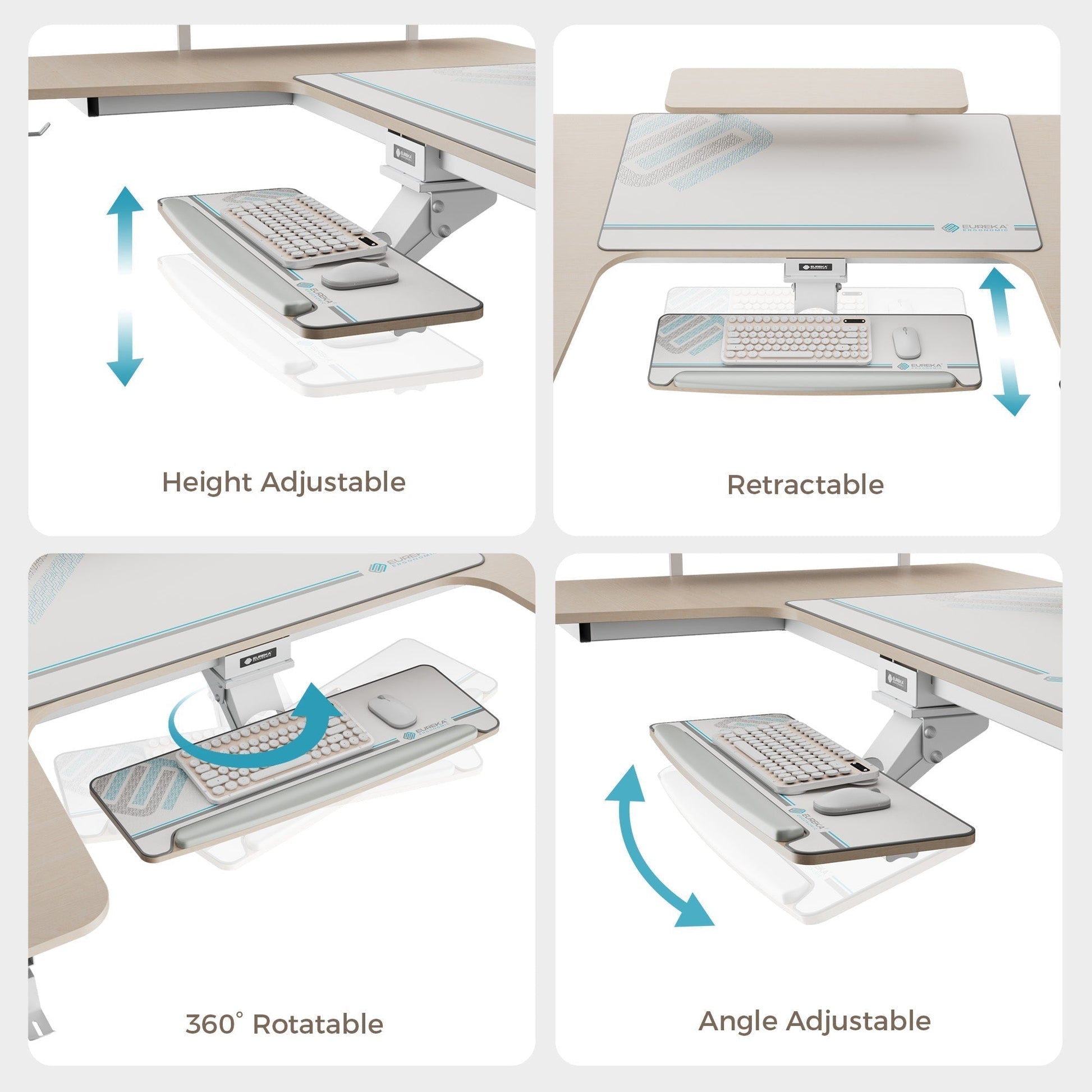 74x23 U-Shaped Standing Desk with Accessories Set