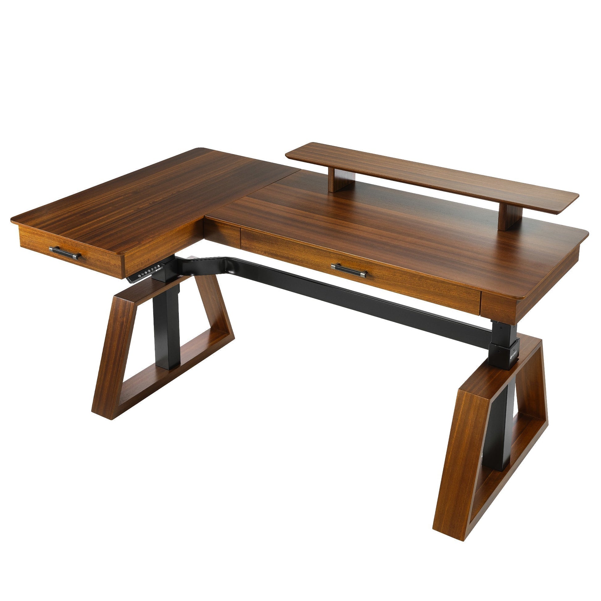 Ark L60, 63x23 L Shaped Executive Standing Desk with Two-Drawer