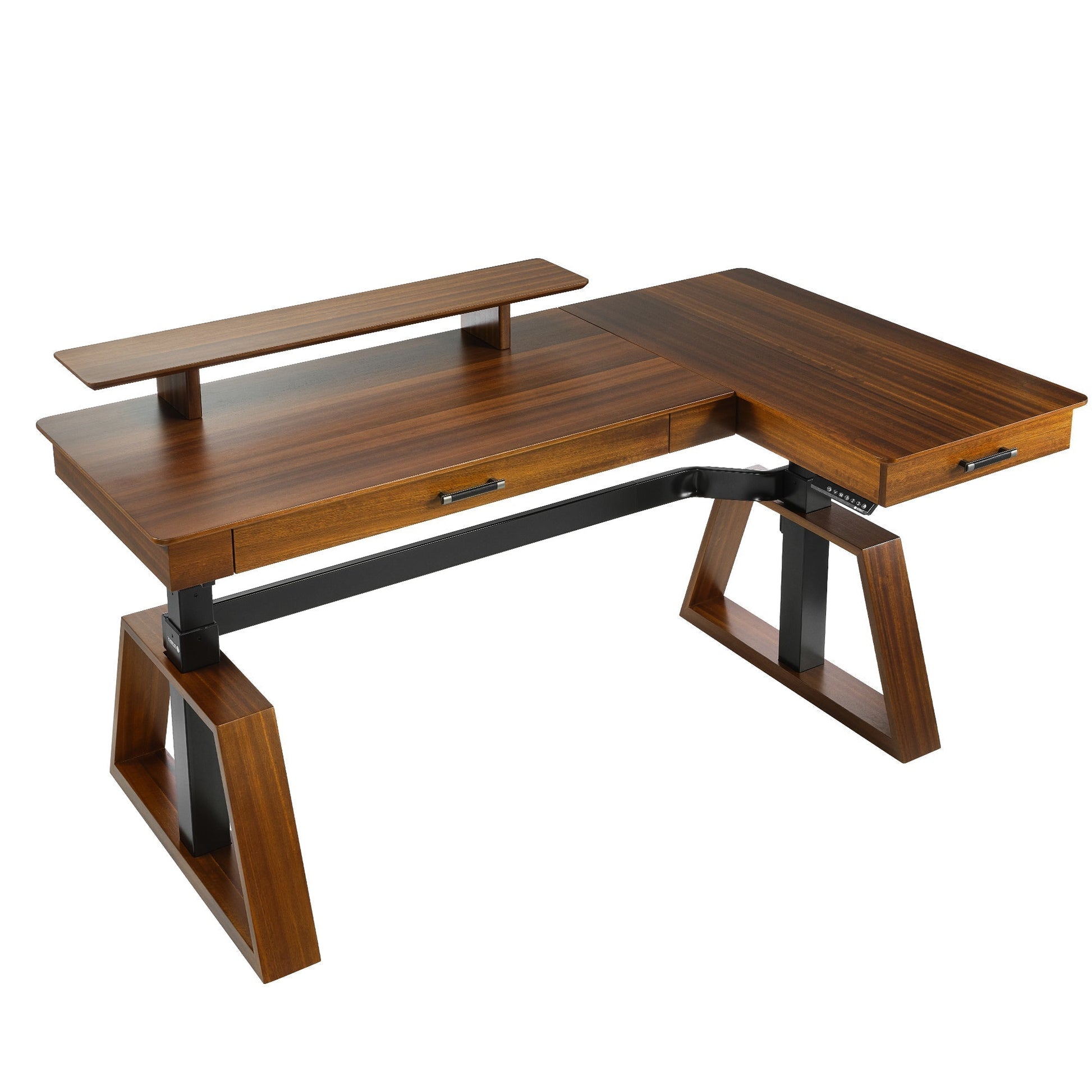 Ark L60, 63x23 L Shaped Executive Standing Desk with Two-Drawer