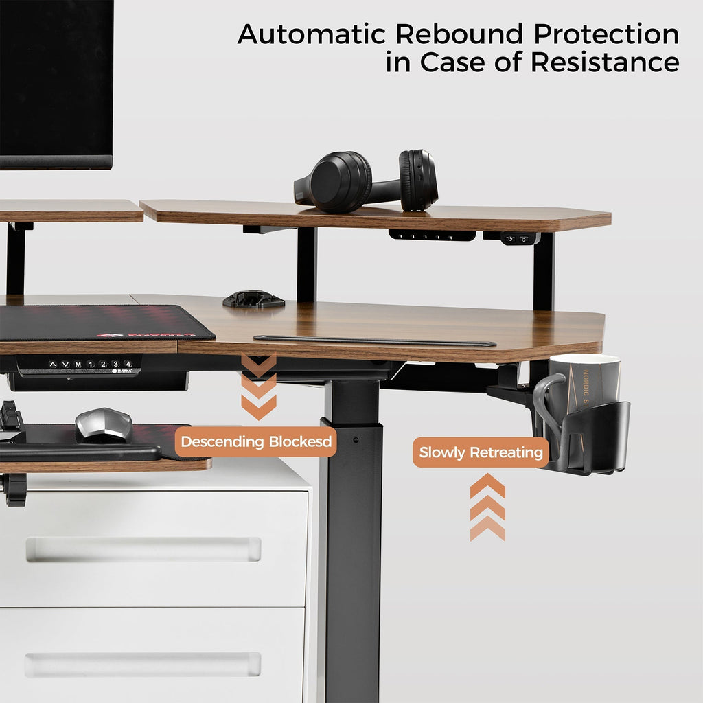 Aero Pro, 72x23 Wing Shaped Standing Desk with Accessories Set