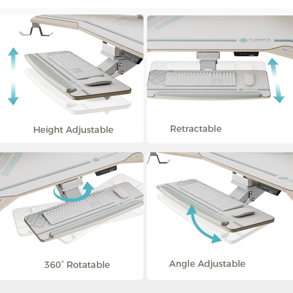 Aero Pro, 72x23 Wing Shaped Standing Desk with Accessories Set
