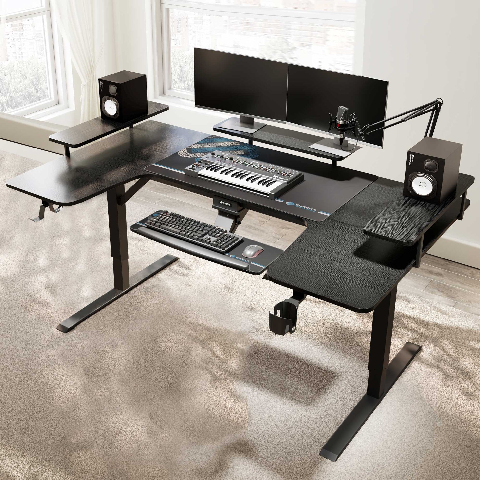74x23 U-Shaped Standing Desk with Accessories Set
